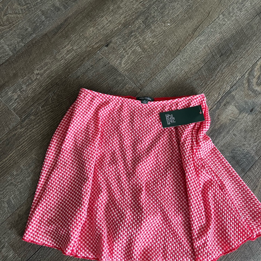 Red gingham skort